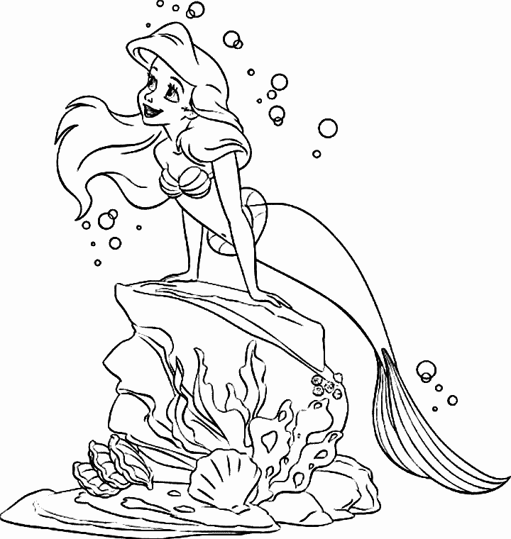 Coloriage Ariel La Petite Sirène