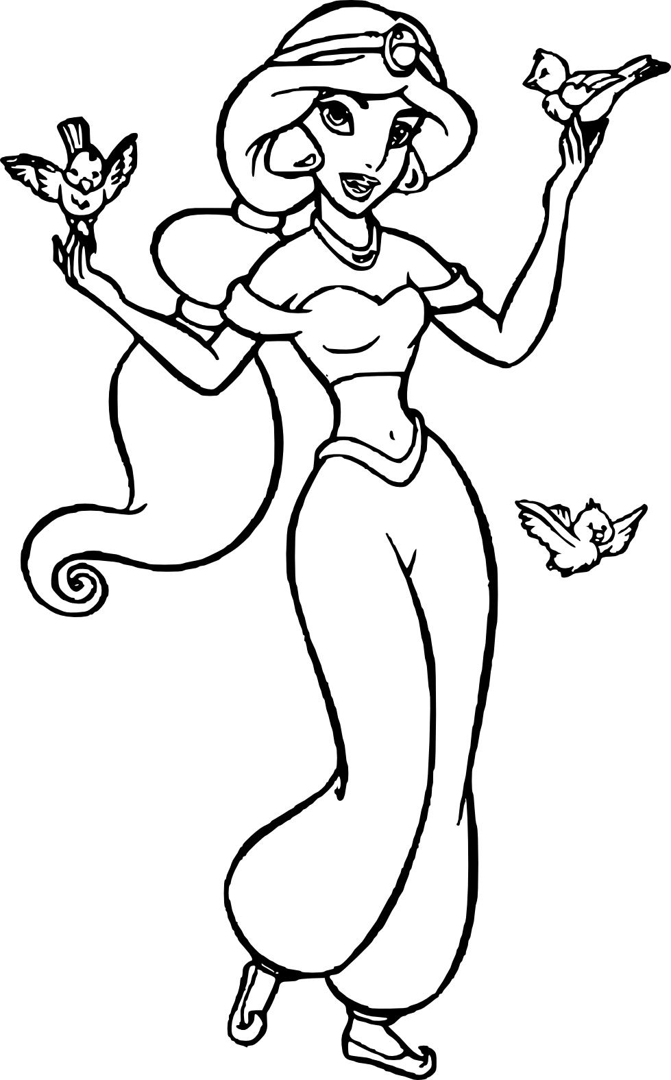 Coloriage Princesse Jasmine